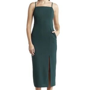 MELLODAY Green Midi Dress with Elegant Design